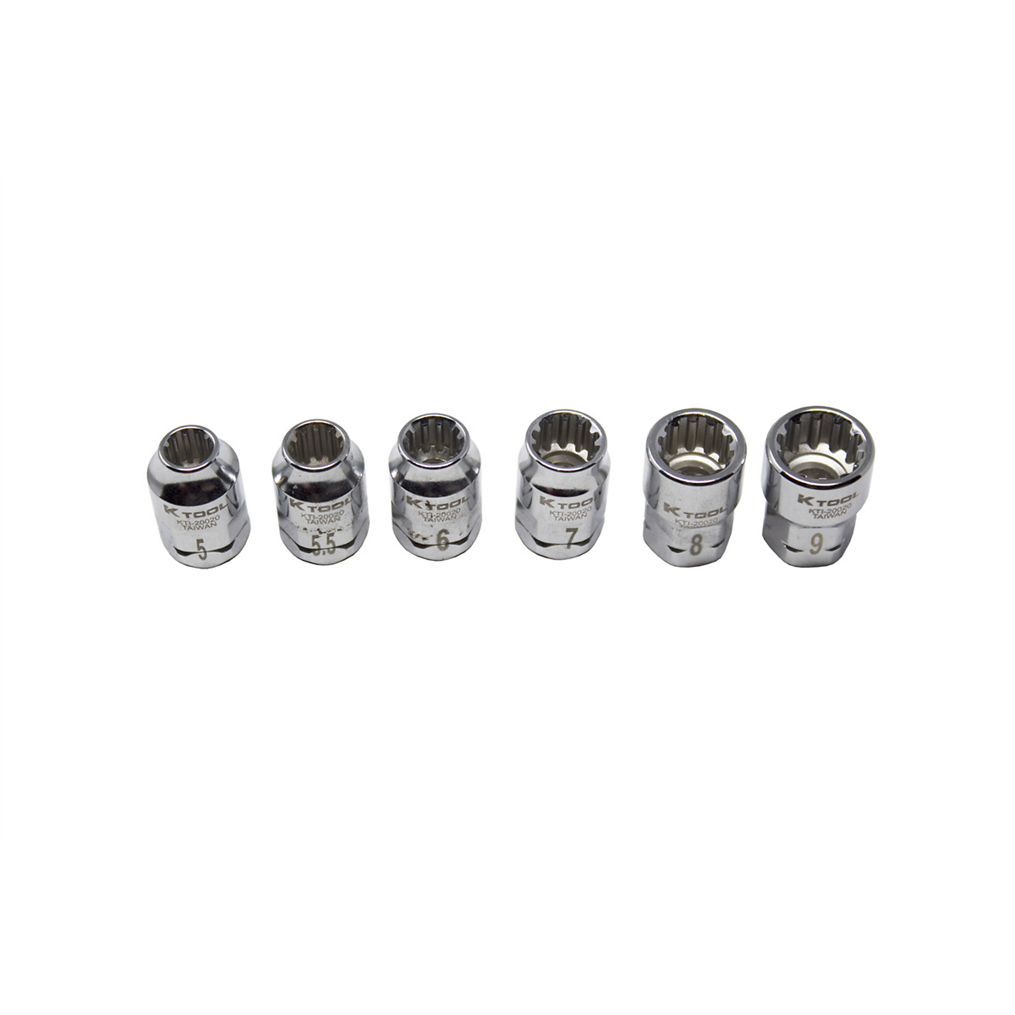 K-Tool International Socket Set — 12-Pc., 1/4in. Spline, Model# KTI20020